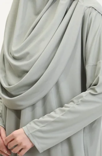 Practical Prayer Dress With Bag 1973-11 Çağla Yeşil 1973-11