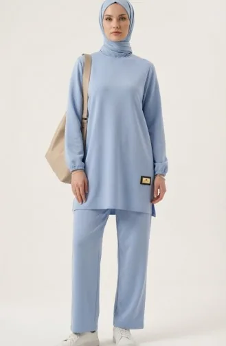 Ensemble Deux Pièces Tunique Et Pantalon Avec Emblème 0231-05 Bleu 0231-05