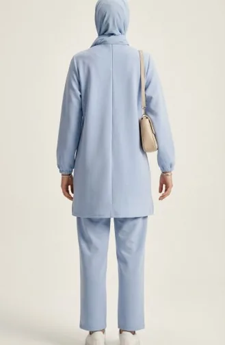 Ensemble Deux Pièces Tunique Et Pantalon Avec Emblème 0231-05 Bleu 0231-05