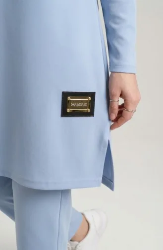 Ensemble Deux Pièces Tunique Et Pantalon Avec Emblème 0231-05 Bleu 0231-05
