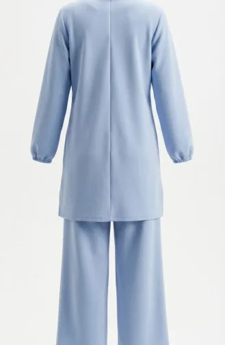 Ensemble Deux Pièces Tunique Et Pantalon Avec Emblème 0231-05 Bleu 0231-05