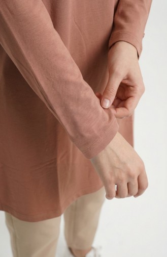 تونيك طويل من الفسكوز 5026-15 بني 5026-15