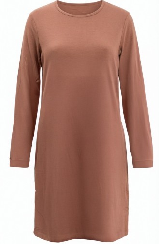 تونيك طويل من الفسكوز 5026-15 بني 5026-15