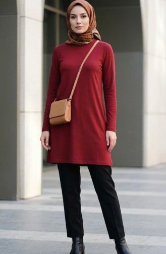 تونيك طويل من الفسكوز 5026-16 بورغندي 5026-16