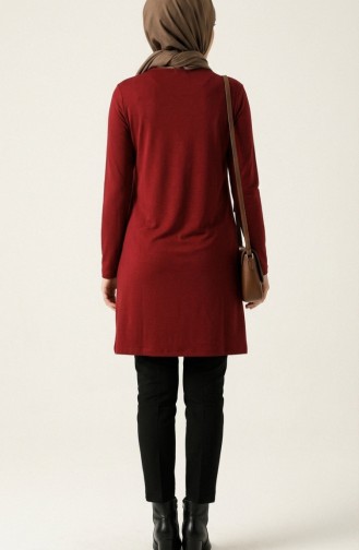 تونيك طويل من الفسكوز 5026-16 بورغندي 5026-16