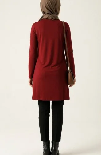 Lange Tunika Aus Viskose 5026-16 Burgunderrot 5026-16
