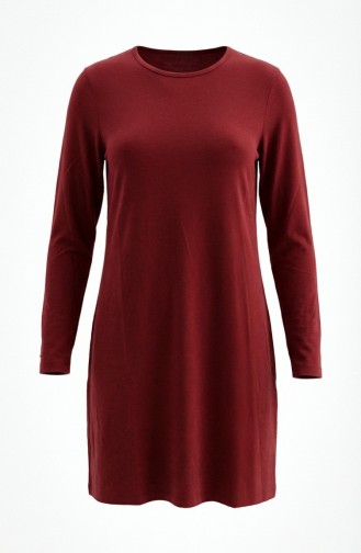 تونيك طويل من الفسكوز 5026-16 بورغندي 5026-16