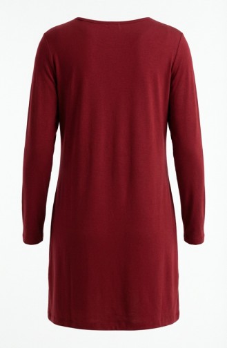 تونيك طويل من الفسكوز 5026-16 بورغندي 5026-16