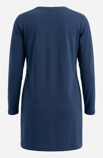 تونيك طويل من الفسكوز 5026-17 لون نيلي 5026-17