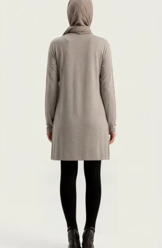 Lange Tuniek Van Viscose 5026-18 Donkere Nerts 5026-18