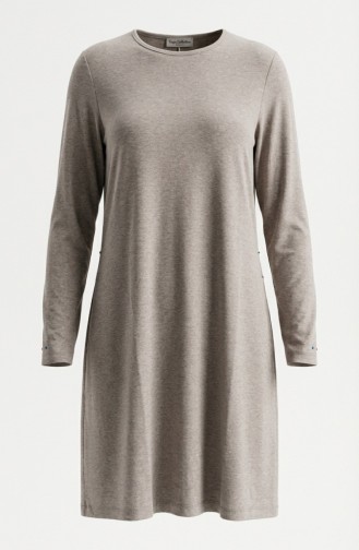 تونيك طويل من الفسكوز 5026-18 لون المنك الداكن 5026-18