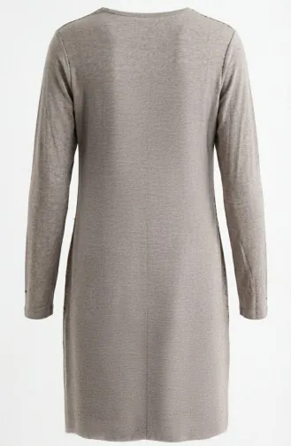 Lange Tuniek Van Viscose 5026-18 Donkere Nerts 5026-18