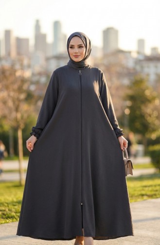 Aerobin Fabric Mevlana Ferace Mit Elastischen Ärmeln Und Reißverschluss 4140-02 Anthrazit 4140-02