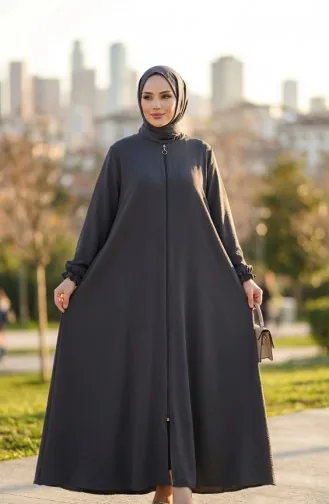 Aerobin Fabric Mevlana Ferace Mit Elastischen Ärmeln Und Reißverschluss 4140-02 Anthrazit 4140-02