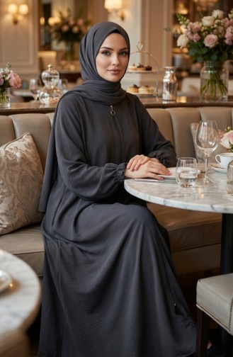 Aerobin Fabric Mevlana Ferace Mit Elastischen Ärmeln Und Reißverschluss 4140-02 Anthrazit 4140-02