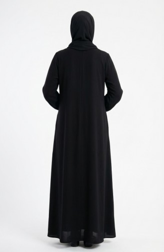 Abaya Mevlana En Tissu Aerobin Manches élastiquées Et Fermeture éclair Réf. 4140-03 Noire 4140-03