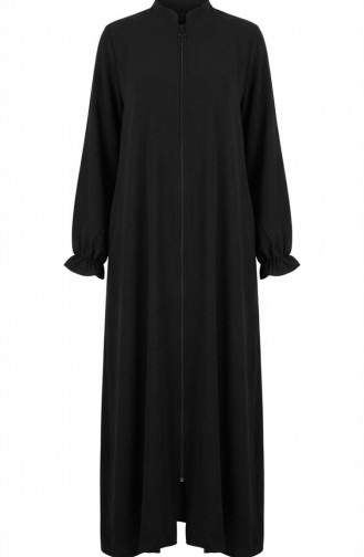 Abaya Mevlana En Tissu Aerobin Manches élastiquées Et Fermeture éclair Réf. 4140-03 Noire 4140-03