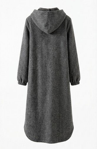 Kapüşonlu Düğmeli Kaşe Kap 0201-20 Antrasit