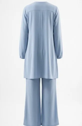 Tuniek En Broek Met Steenversiering Tweedelig Set 0230-06 Blauw 0230-06