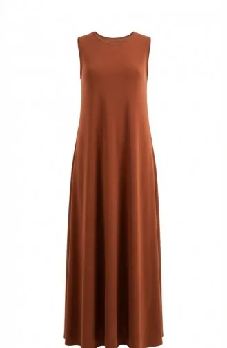 طقم مكون من قطعتين من قماش الغوص، جاكيت وفستان، 0233-01، لون بني فاتح 0233-01