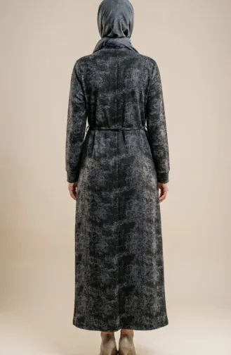 Hemdkragenkleid Aus Modal Mit Reißverschluss Und Schnürung 0235-04 Schwarz 0235-04