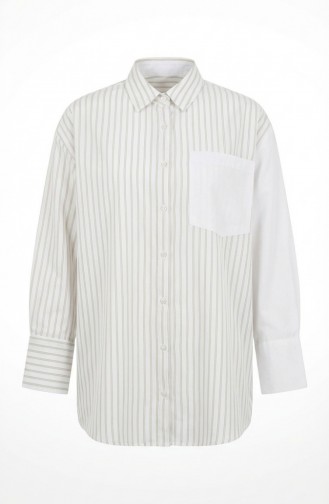 Gegarneerd Gestreept Overhemd 4815-03 Mink 4815-03