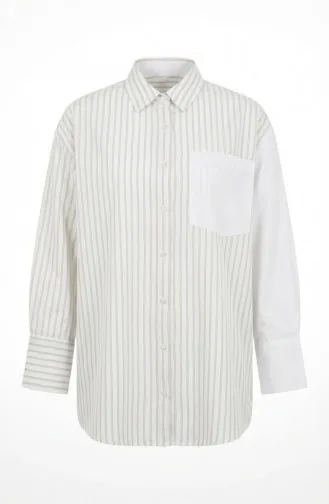 Garnished Striped Shirt 4815-03 Mink 4815-03