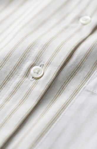 Gegarneerd Gestreept Overhemd 4815-03 Mink 4815-03