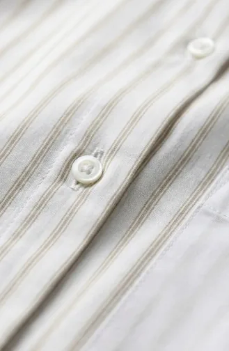 Garnished Striped Shirt 4815-03 Mink 4815-03