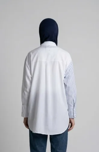 Garniertes Gestreiftes Hemd 4815-04 Indigo 4815-04