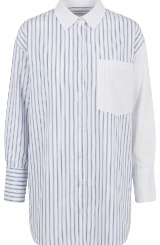 Garniertes Gestreiftes Hemd 4815-04 Indigo 4815-04