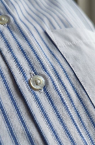 Chemise A Rayure Garnie 4815-04 Indigo 4815-04