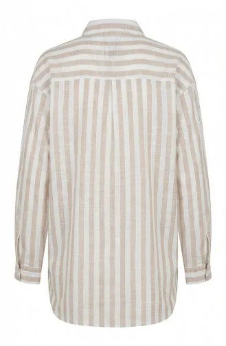 Chemise A Rayures Mélange Lin 4817-03 Vison 4817-03