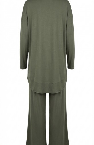 طقم أويشو من قطعتين، بلوزة وبنطال، لون كاكي، رقم الموديل 2164-06 2164-06