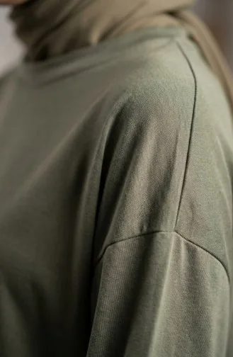 طقم أويشو من قطعتين، بلوزة وبنطال، لون كاكي، رقم الموديل 2164-06 2164-06