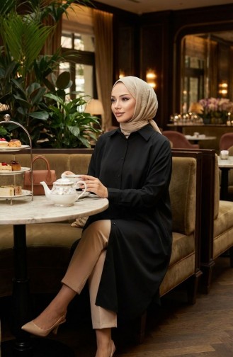 تونيك بأكمام راجلان 4066-01 أسود 4066-01