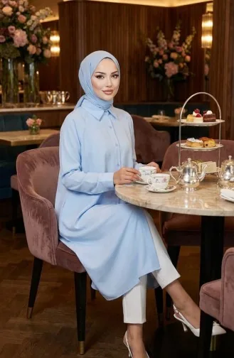 Raglanärmel Tunika 4066-04 Baby Blau 4066-04