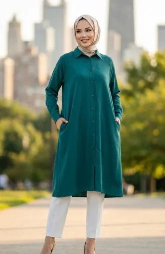 Reglan Kol Tunik 4066-05 Zümrüt Yeşili