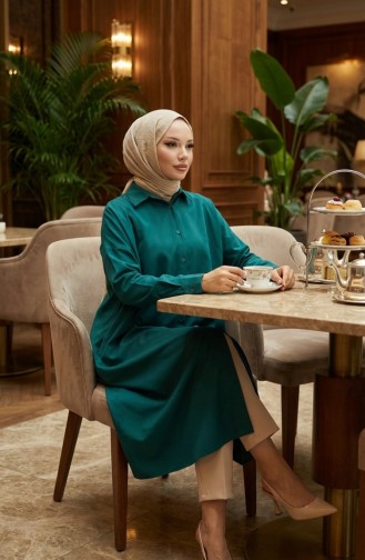 تونيك بأكمام راجلان 4066-05 أخضر زمردي 4066-05