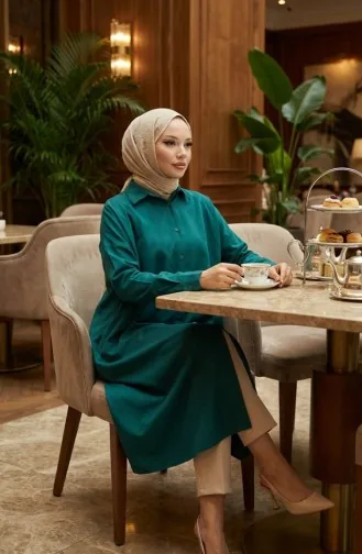 Reglan Kol Tunik 4066-05 Zümrüt Yeşili