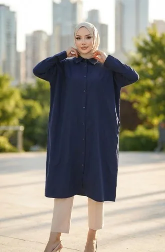 تونيك بأكمام راجلان 4066-07 أزرق داكن 4066-07