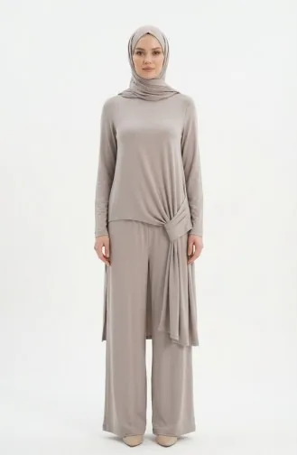Oysho Kumaş Tunik Pantolon ikili Takım 5110-01 Bej