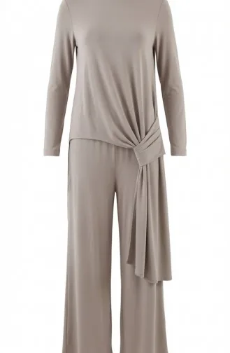 Oysho Kumaş Tunik Pantolon ikili Takım 5110-01 Bej