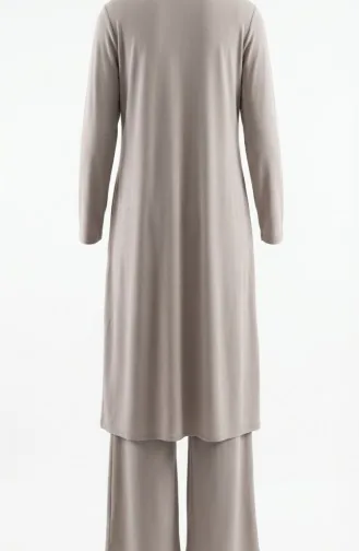 Oysho Kumaş Tunik Pantolon ikili Takım 5110-01 Bej