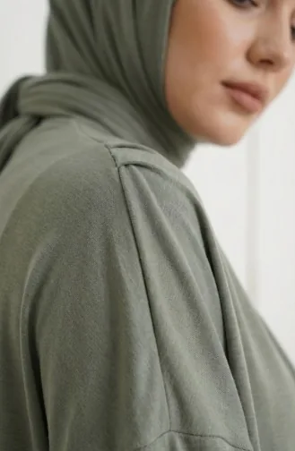 Oysho Kumaş Tunik Pantolon ikili Takım 5110-02 Zeytin Yeşili