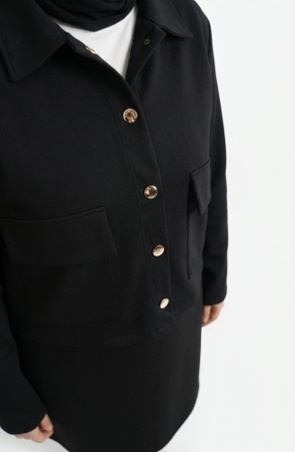 Ensemble Deux Pièces Veste Et Robe En Tissu Scuba 0233-03 Noir 0233-03