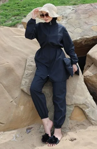 Maillot De Bain Hijab Avec Sac 2038-01 Noir 2038-01