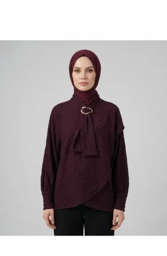 Bluse Mit Bindekragen 71370-01 Pflaume 71370-01