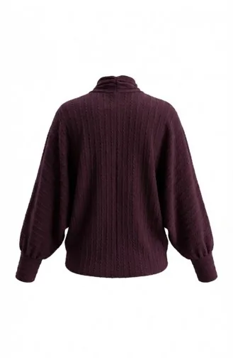 Bluse Mit Bindekragen 71370-01 Pflaume 71370-01