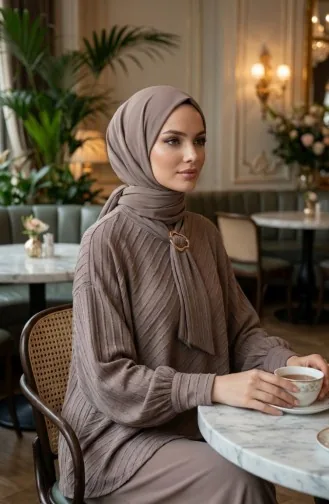 Bluse Mit Bindekragen 71370-02 Nerz 71370-02